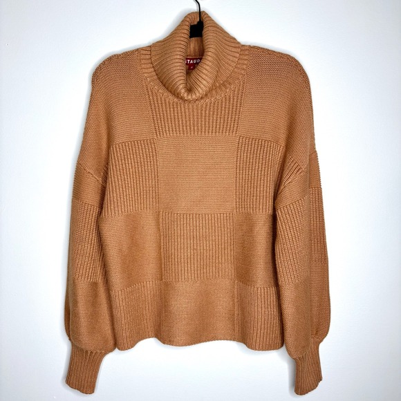 Staud STAUD Benny Knit Sweater In Camel Turtleneck Pullover Women's Sz M - Picture 2 of 8